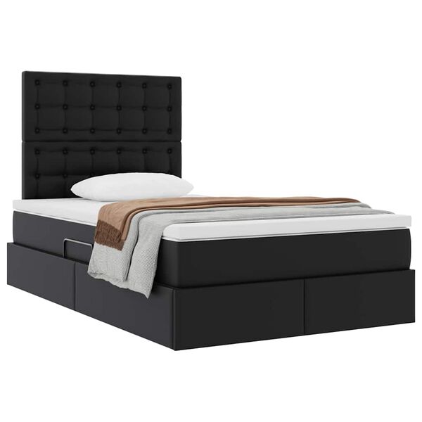 vidaXL Letto con Contenitore Nero 120 x 200 cm Pelle Sintetica