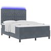 vidaXL Letto a Sorgente LED Grigio scuro 140 x 190 cm Tessuto