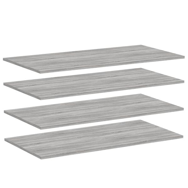vidaXL Mensole Parete 4pz Grigio Sonoma 100x50x1,5cm Legno Multistrato