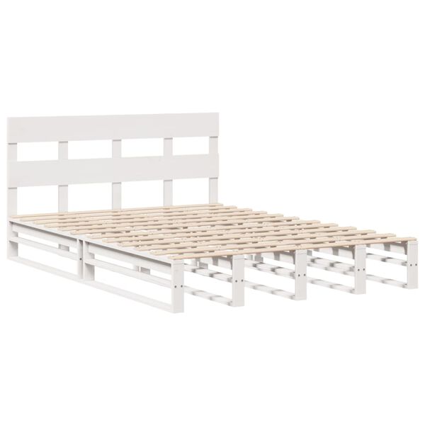 vidaXL Letto senza Materasso Bianco 120x200 cm Legno Massello di Pino