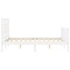 vidaXL Giroletto con Testiera Bianco Small Double Legno Massello