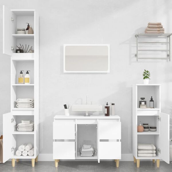 vidaXL Mobile Lavabo Bianco 80x33x60 cm in Legno Multistrato