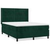 vidaXL Giroletto a Molle con Materasso Verde Scuro 140x200 cm Velluto