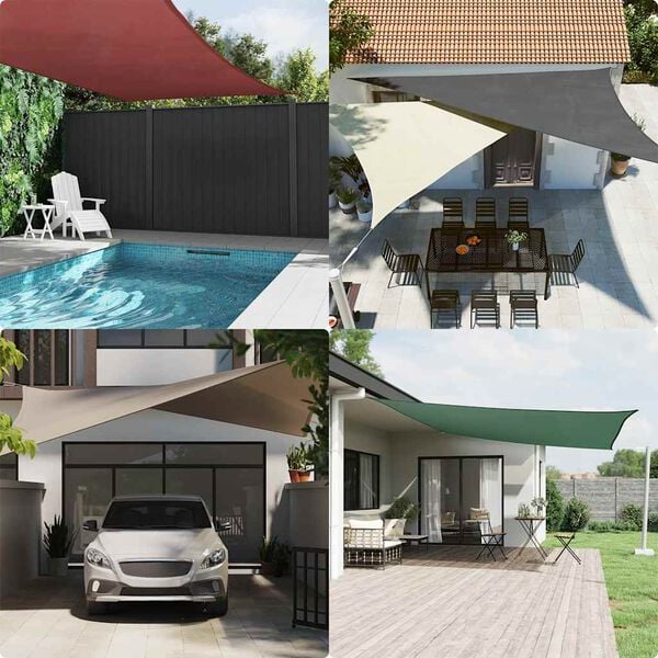 vidaXL Parasole a Vela Oxford Rettangolare 2x3,5 m Beige