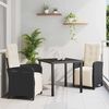 vidaXL Set da Pranzo per Giardino con cuscino 3 pcs Nero polyrattan