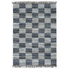 vidaXL Tappeto Chindi Tessuto a Mano in Denim 120x170 cm Blu