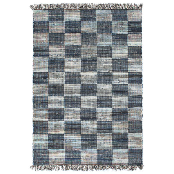 vidaXL Tappeto Chindi Tessuto a Mano in Denim 120x170 cm Blu