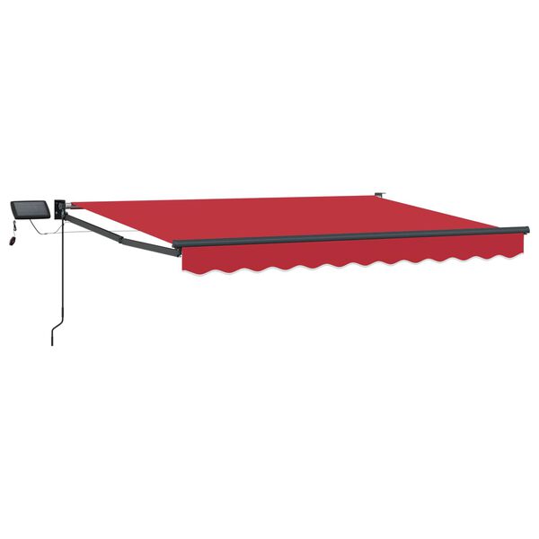 vidaXL Tenda retrattile manuale con LED Rosso 3,5 x 2 m