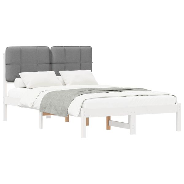 vidaXL Letto con Testiera Rivestita Grigio chiaro 120 x 200 cm