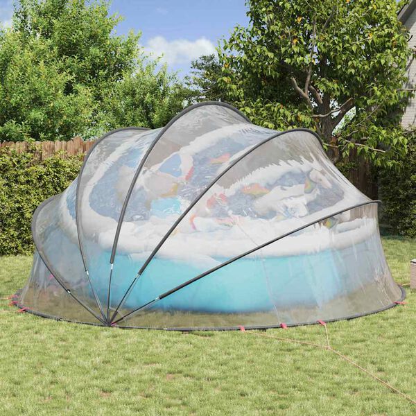 vidaXL Dome Piscina Trasparente 546 x 516 x 250 cm PVC