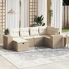 vidaXL Set Divano da Giardino 6 pz con Cuscini Beige in Polyrattan