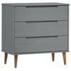 vidaXL Cassettiera MOLDE Grigia 80x40x80 cm in Legno Massello di Pino