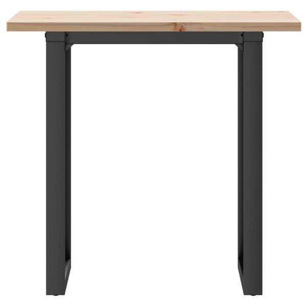 vidaXL Tavolo da Pranzo Telaio a O 80x50x75,5 cm Legno Pino e Acciaio