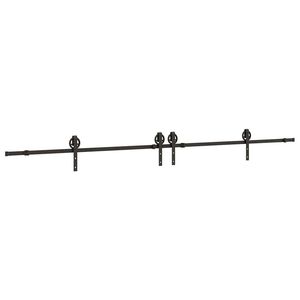 vidaXL Kit di Binari per Porte Scorrevoli 366 cm Acciaio Nero