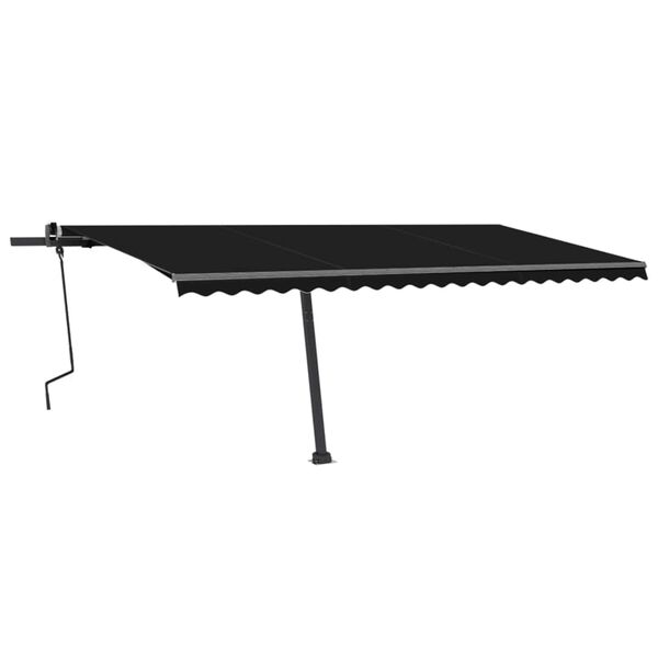 vidaXL Tenda Sole Retrattile Manuale con Palo 500x350 cm Antracite