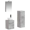 vidaXL Set di mobili per il bagno 4 pcs Grigio Cemento