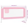 vidaXL Sponda Letto di Sicurezza per Bambini Rosa 150x25 cm Tessuto
