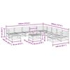 vidaXL Set Divani da Giardino 12 pz in Legno Massello di Pino