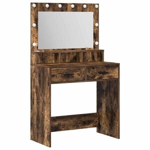 vidaXL Tavolo da Trucco Rovere fum&eacute; 79 x 41 x 135 cm Legno multistrato