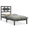 vidaXL Giroletto in Legno Massello Grigio 75x190 cm Small Single
