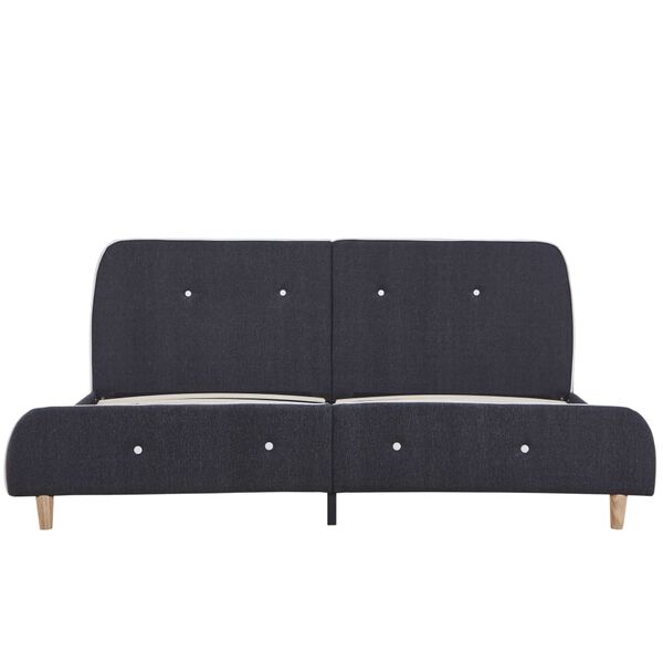 vidaXL Giroletto senza Materasso Grigio Scuro 150x200 cm Tessuto