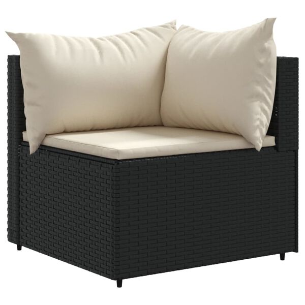 vidaXL Set Divani da Giardino 10pz con Cuscini in Polyrattan Nero