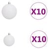 vidaXL Albero di Natale Preilluminato con Palline Bianco 180 cm PVC