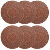 vidaXL Tovagliette in erba di mare 6 pcs Marrone &Oslash; 30 cm