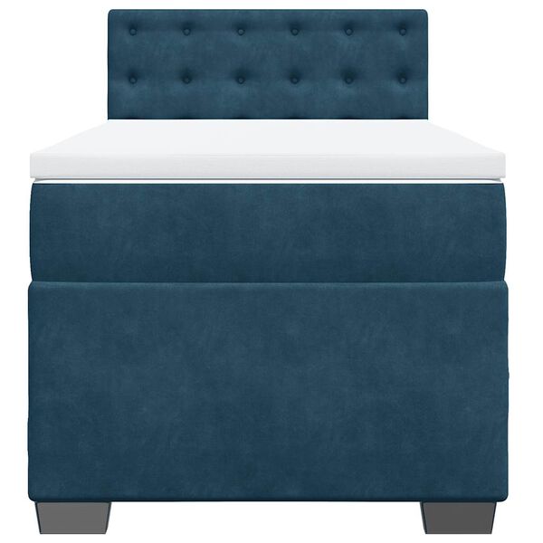 vidaXL Giroletto a Molle con Materasso Blu Scuro 80x200 cm in Velluto