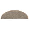 vidaXL Tappetini per scale 15 pz 56x17x3 cm Marrone Semicircolari