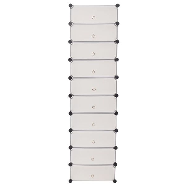 vidaXL Scarpiera Modulare a 10 Scomparti Bianca