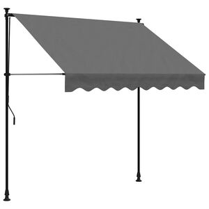 vidaXL Tenda da Sole Retrattile Antracite 200x150 cm Tessuto e Acciaio