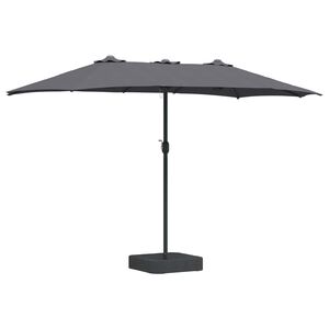 vidaXL Ombrello da giardino Antracite 385 x 209 x 244 cm Poliestere