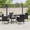 vidaXL Set da Pranzo per Giardino con cuscino 5 pcs Nero polyrattan