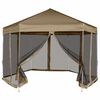 vidaXL Tendone Esagono Pop-Up Pareti Laterali 3,6x3,1m Tortora 220g/m&sup2;