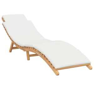 vidaXL Lettino da Giardino con cuscino Marrone 198 x 55 x 58,5 cm