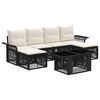 vidaXL Set Divano da Giardino 7 pz Nero e Bianco Crema polyrattan