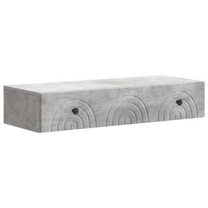 vidaXL Tavolino da Parete Laterale 87,5 x 34,5 x 17 cm Grigio Cemento
