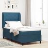 vidaXL Letto a molle con materasso Blu Scuro 200 x 100 cm Poliestere