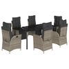 vidaXL Set da Pranzo da Giardino 7 pz con Cuscini in Polyrattan Grigio