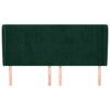 vidaXL Testiera ad Orecchio Verde Scuro 203x23x118/128cm in Velluto