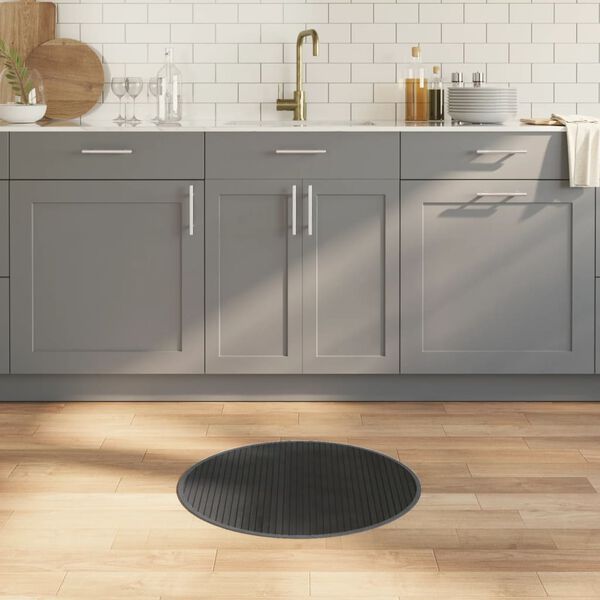 vidaXL Tappeto Rotondo Grigio 60 cm in Bamb&ugrave;