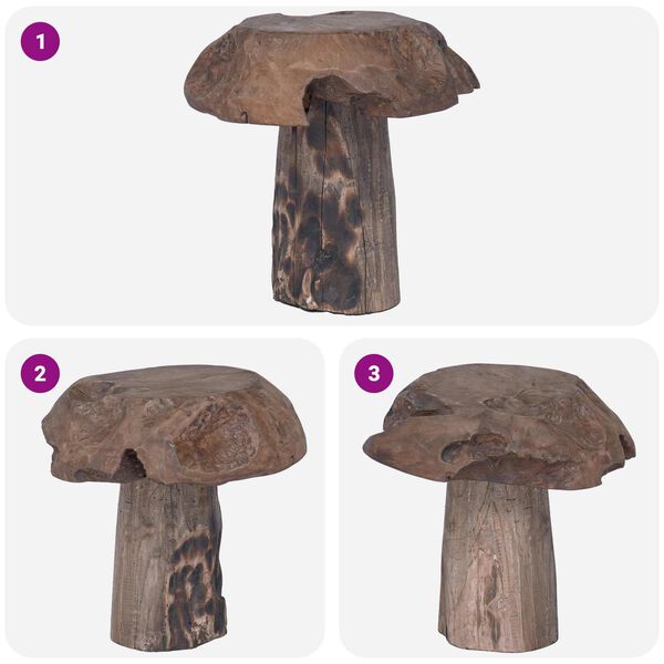 vidaXL Pouf Naturale 35 x 35 x 35 cm Legno di teak solido