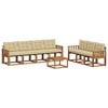 vidaXL Set di divani da esterno con cuscino 8 pcs Naturale e Beige
