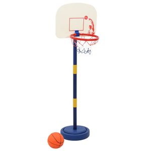 vidaXL Stand da Basket con Palla e Pompa Regolabile Altezza 90/121 cm