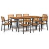 vidaXL Set Pranzo da Giardino 9 pz Legno Massello di Acacia e Metallo
