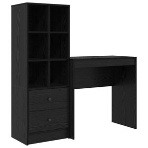 vidaXL Scrivania Rovere Nero 125,5 x 40 x 127 cm 2 pz