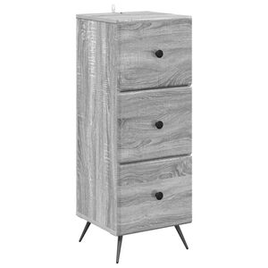 vidaXL Mobile con Cassetti Grigio Sonoma 33 x 34,5 x 90 cm
