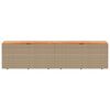 vidaXL Contenitore da Giardino Beige 220x50x54 cm Polyrattan e Acacia