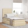 vidaXL Letto con contenitore e materasso Crema 90 x 190 cm Poliestere